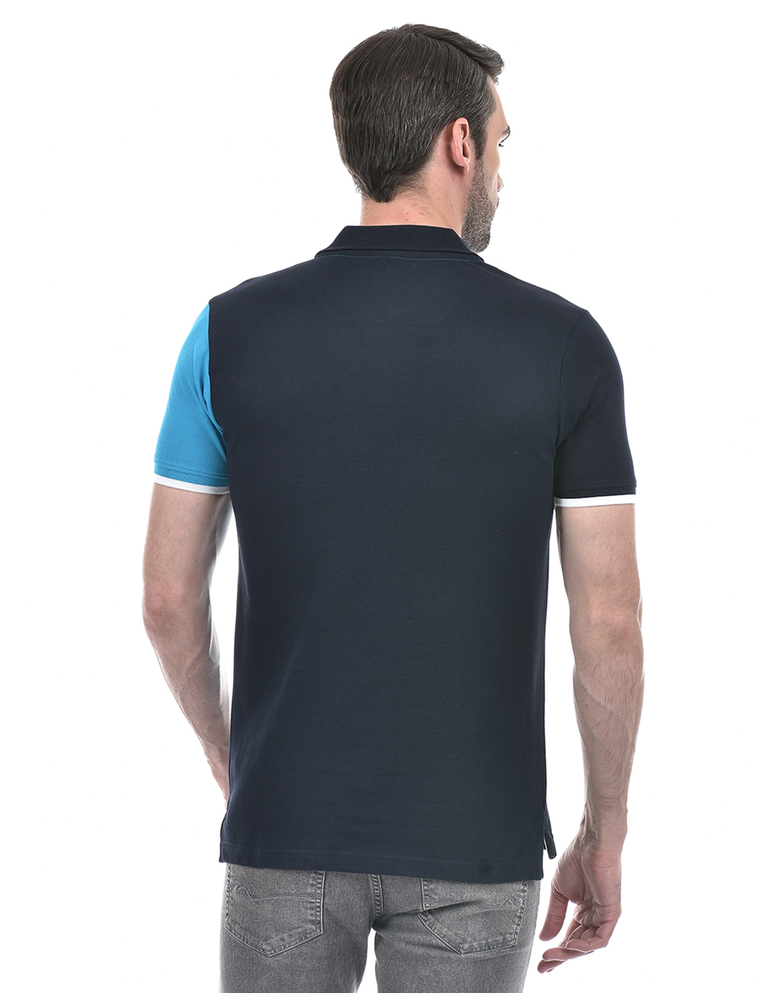 Numero Uno Men Color Block Blue T-Shirt